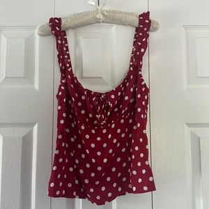Reformation polka dot top
